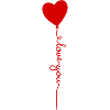 Heart Balloon with Love Script
