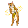 Cat with saxophone saxophone player