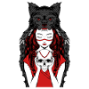 Werwolf Frau Totenkopf Geschenk