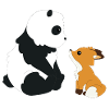 Panda und Fuchs