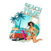 Beach time surfer pin up