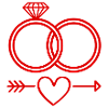 Wedding rings symbol icon rings