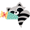 Waschbär Schulkind