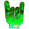 Rock Hand Gesture Space Green Rock ‘N’ Roll Salute