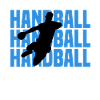 Handball Silhouette Neon Blue