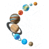 Sonnensystem in Sichelform