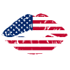 USA flag mouth