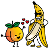 Giorno di biglietti di S. Valentino divertente del sesso delle coppie della banana della pesca