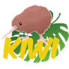 Kiwi sur une feuille
