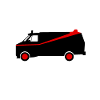 Roter Linienwagen Silhouette