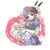 Manga Mädchen mit Hund
