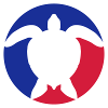 Red blue water turtle