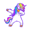 Cooles tupfendes Regenbogen-Einhorn
