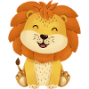cute animal friends lion smile