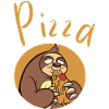 Fun sloth with pizza