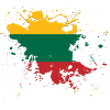 Litauen Flagge als Farbklecks
