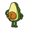 Funny Avocado Butt Popo