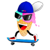 Funny skater ice cream