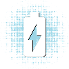 Batterie-Symbol mit Punktehintergrund