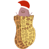 Baby Erdnuss als Weihnachtsmann