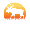 Retro Moose Sun Silhouette