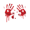 Bloody hands scary Halloween motif