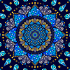Mandala blue turquoise gold