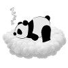 Söpö panda nukkuu pilvessä