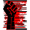 Fist red black