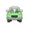Cheerful green wagon front view