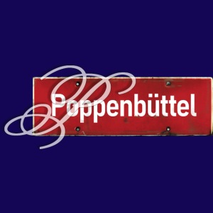 Hamburg-Poppenbüttel: Antik-Ortsschild mit Initial