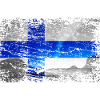 Finland med nordlys i vintagestil