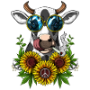 Hippie Cow Smoking Weed