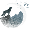 Der Wolf im Vollmond