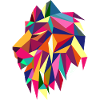Trendy lion geometric African animal