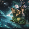 loup mpressant au clair de lune