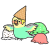 budgie with icecream