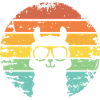 retro sunset llama llama alpaca stylish