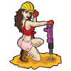 Sexy construction worker with jackhammer erotic construction