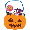 Pumpkin with sweets