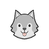 Autocollant tête husky heureuse