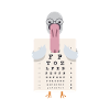 Swan with eye chart eye test