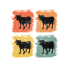Cow Bull Retro Pop Art