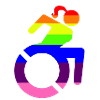 Rollstuhlmädchen LGBTQ-Symbol #
