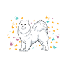 Samojede Glitzer Hunde Hundehalter Geschenk