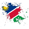 Namibia Flagge als Farbklecks