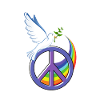 Pace colomba segno di pace arcobaleno di pace
