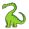 Groene Diplodocus - schattige dinosaurus
