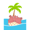 Puffer Fish and Coconut Tree