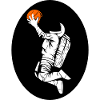 Astronaut with basketball print